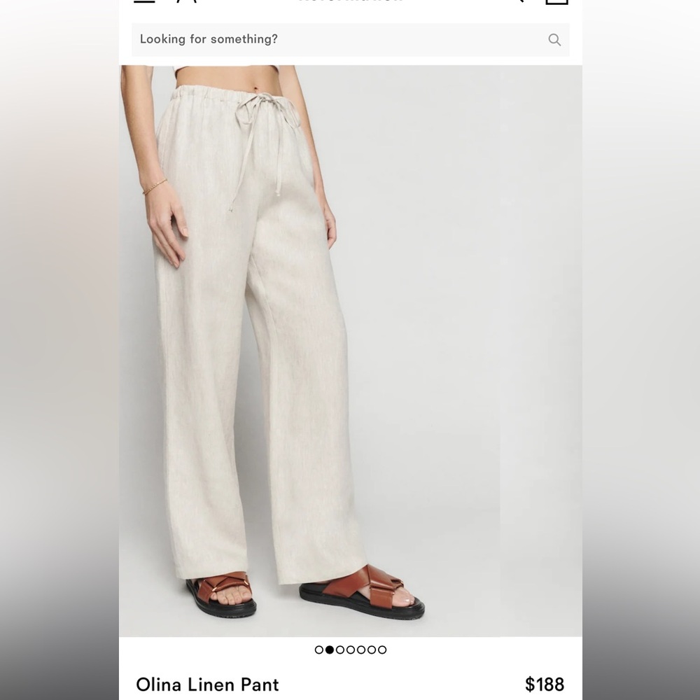 Reformation Oatmeal Linen Pants - Picture 8 of 14